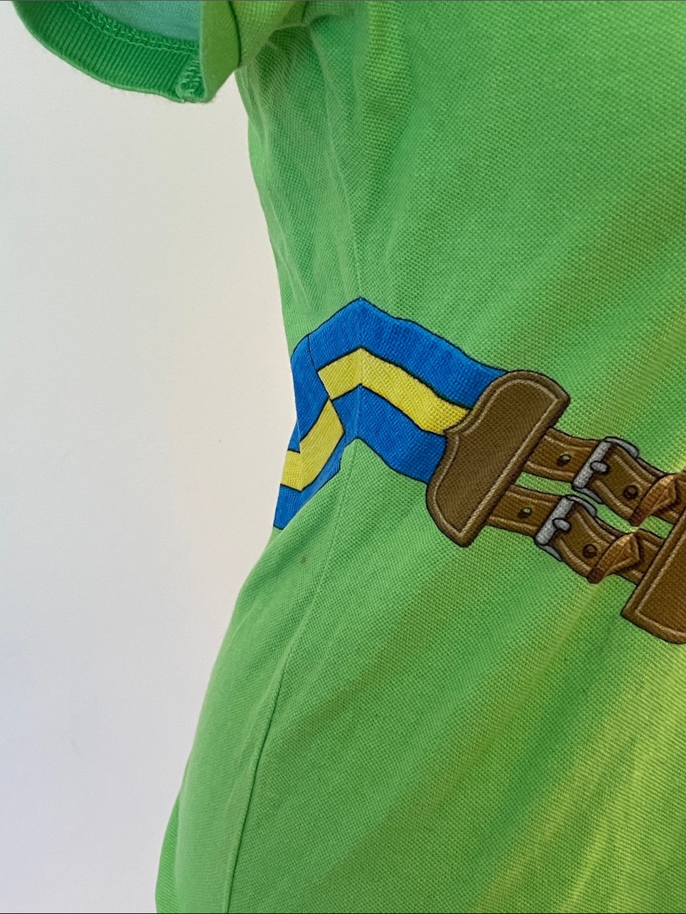 Vintage Polo Ralph Lauren Equestrian Polo Shirt Bridle Saddle Print Lime Green S - Picture 6 of 13